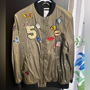 Zara Silky Vintage bomber with novelty patches